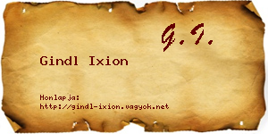 Gindl Ixion névjegykártya